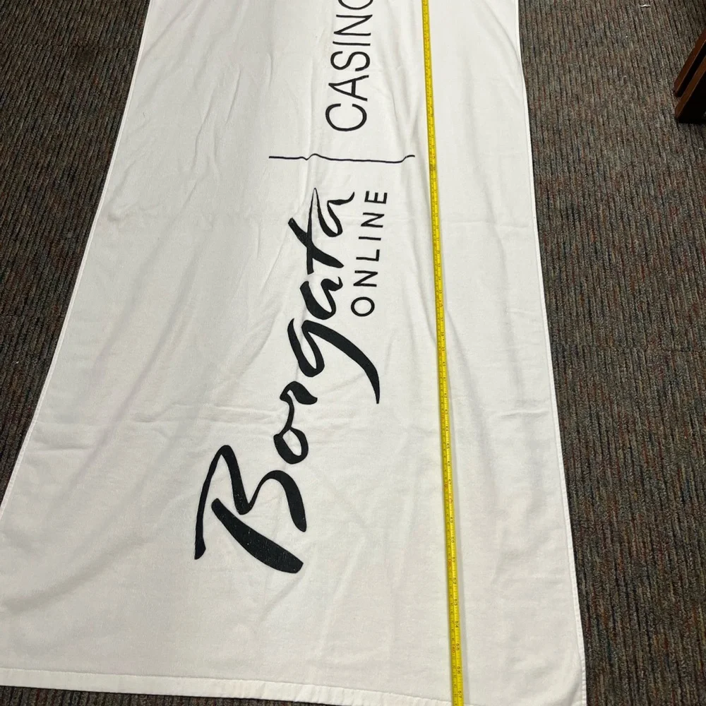 New Beach Towel Borgata Resort Casino White Black 59” X 30”